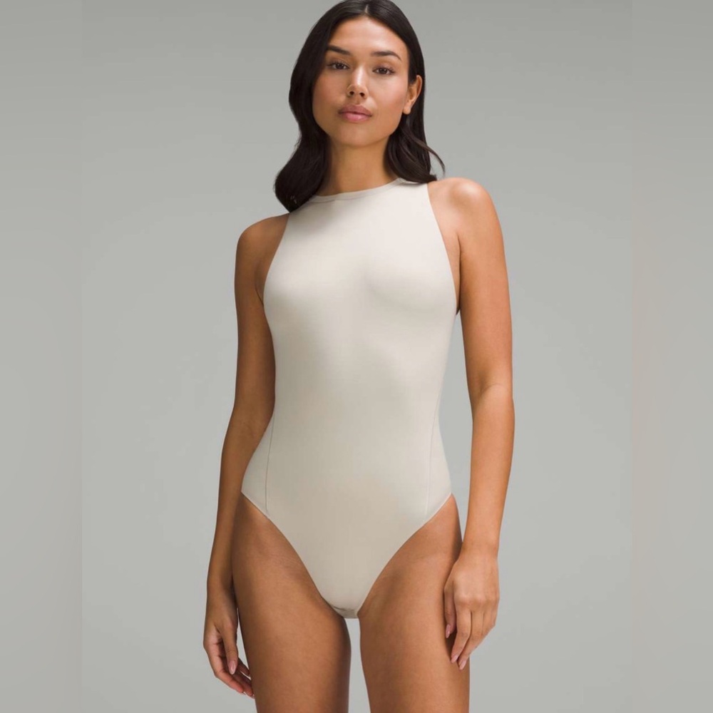 Lululemon Wundermost Ultra-Soft Nulu High-Neck Sleeveless Bodysuit - Mojave Tan